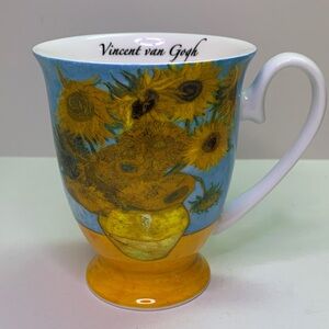 Vincent Van Gogh Sunflower Mug - Blue and Yellow
